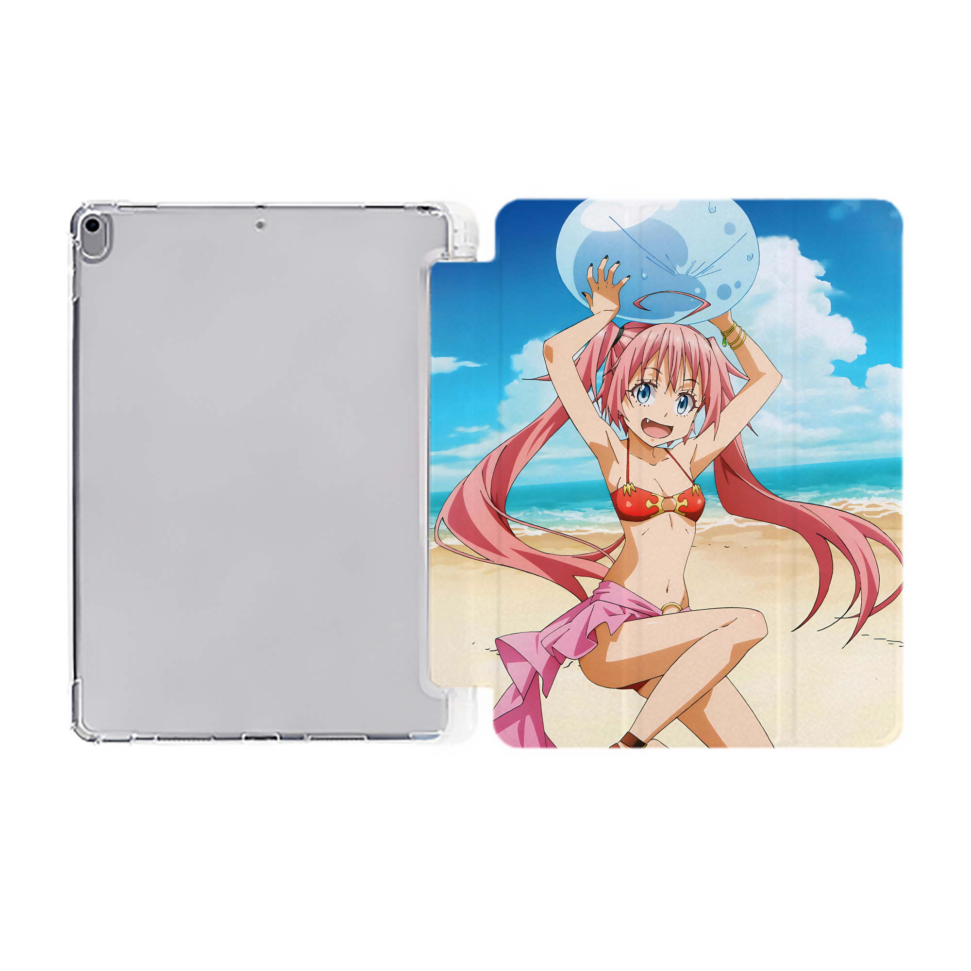 （画像用） 転スラ Regarding Reincarnated to Slime IPad ケース ペン収納付き 三つ折りスタンド PUレザー×シリコン 対応機種9.5/10.5/10.9インチ
